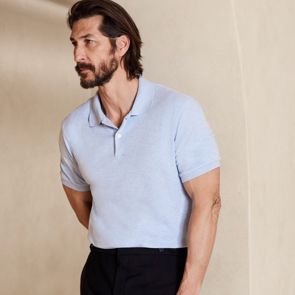 Banana Republic Luxury-Touch Polo Color: Crisp Blue – Small NWOT